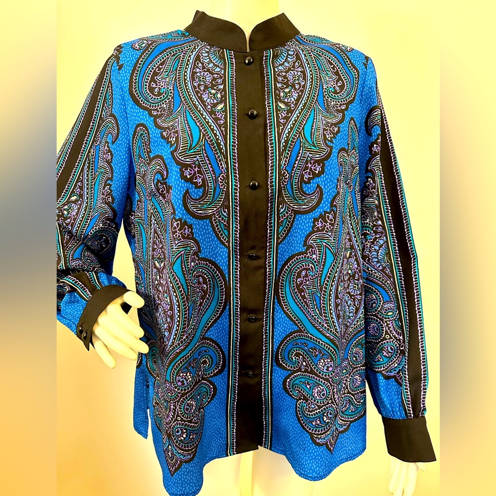 Bob Mackie Paisley Print Blouse Size L
